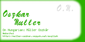 oszkar muller business card