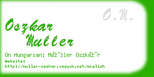 oszkar muller business card
